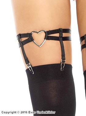 Garters, double straps, built-in garter belt strap, heart